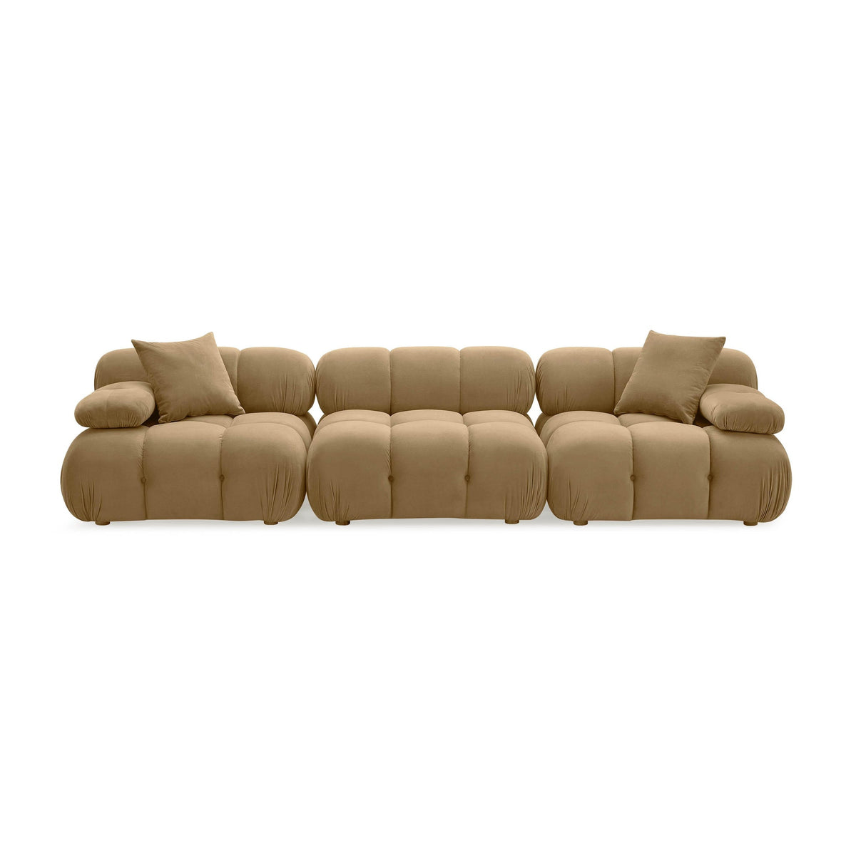 Calliope Cafe Au Lait Performance Velvet Modular Sofa | BeBoldFurniture