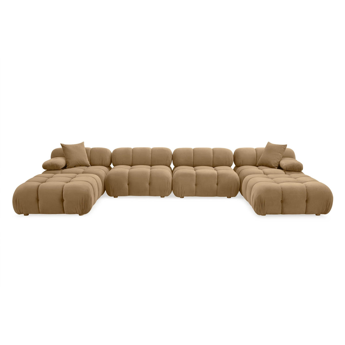 Calliope Cafe Au Lait Performance Velvet 6-piece Modular U-Sectional | BeBoldFurniture