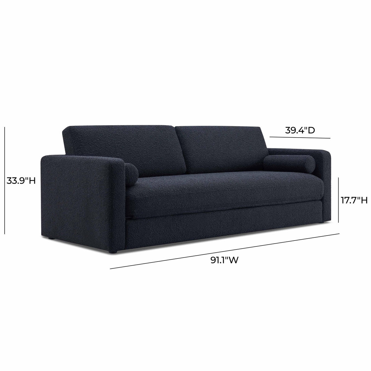 Ryan Black Boucle Sofa Bed | BeBoldFurniture