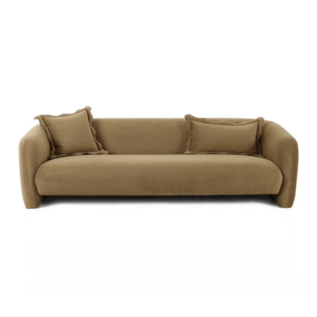 Lou Cafe Au Lait Performance Velvet Sofa | BeBoldFurniture