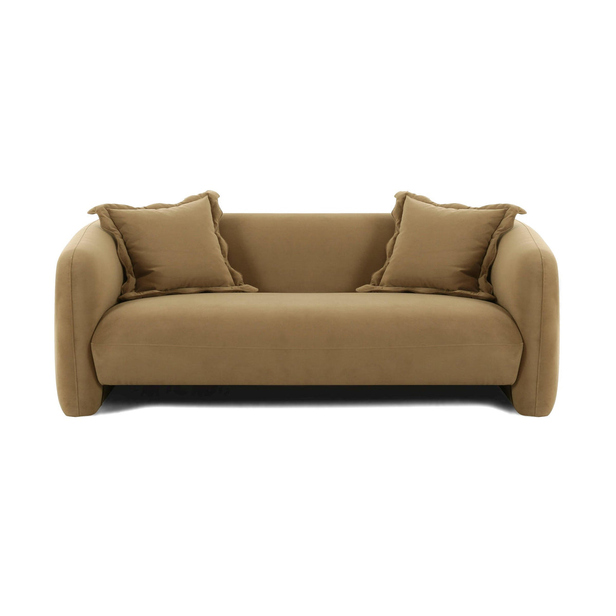 Lou Cafe Au Lait Performance Velvet Loveseat | BeBoldFurniture