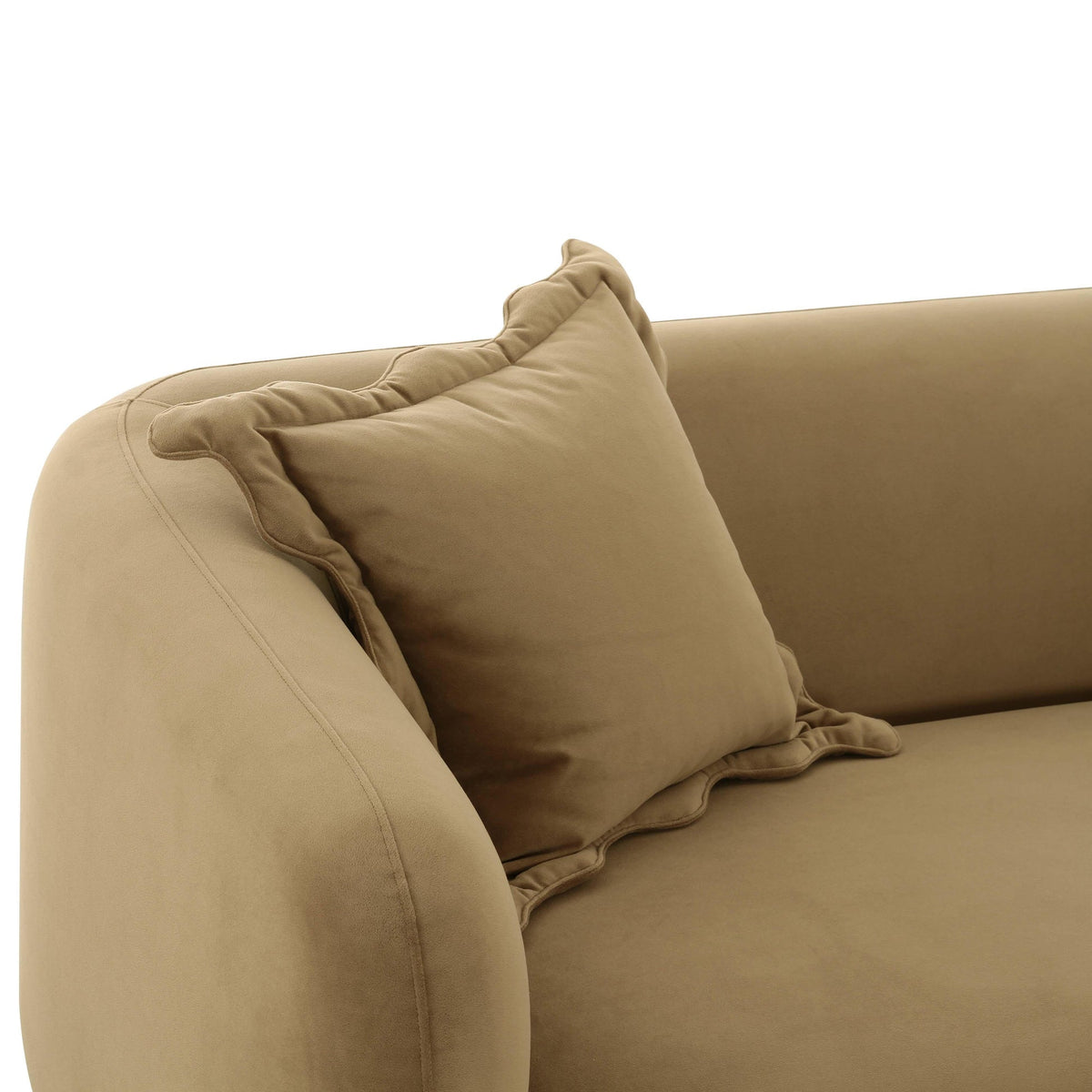 Lou Cafe Au Lait Performance Velvet Loveseat | BeBoldFurniture