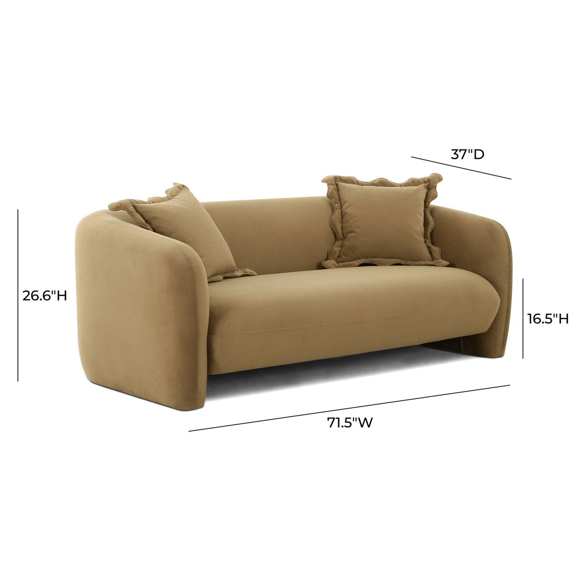 Lou Cafe Au Lait Performance Velvet Loveseat | BeBoldFurniture