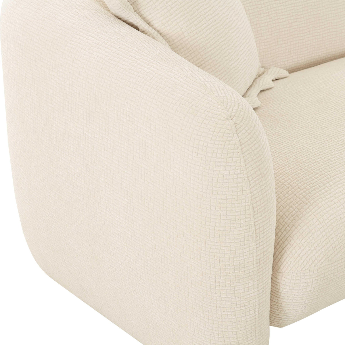 Lou Sandstone Textured Fabric Loveseat | BeBoldFurniture