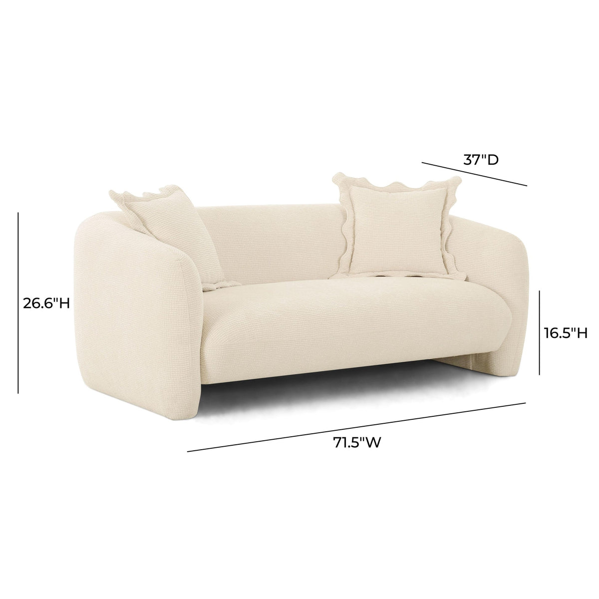 Lou Sandstone Textured Fabric Loveseat | BeBoldFurniture