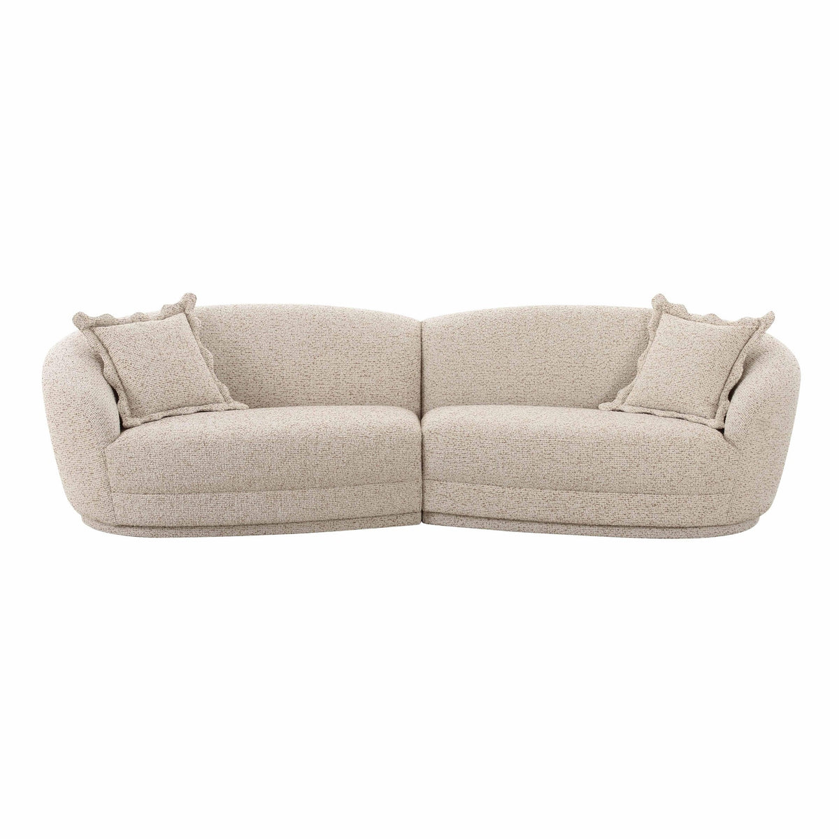 Marion Two-Tone Textured Boucle 4 Person Sectional | BeBoldFurniture