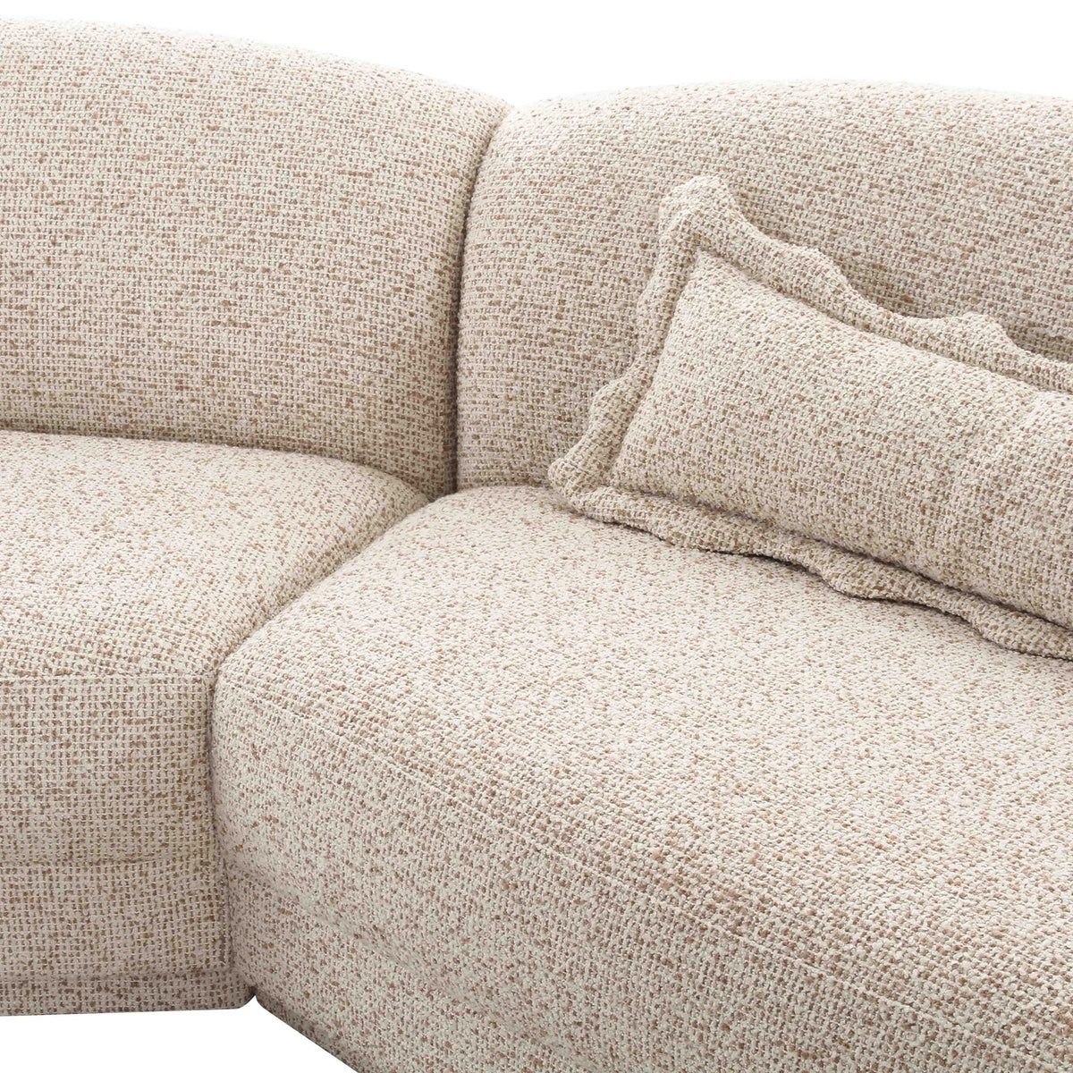 Marion Two-Tone Textured Boucle 6 Person Sectional | BeBoldFurniture