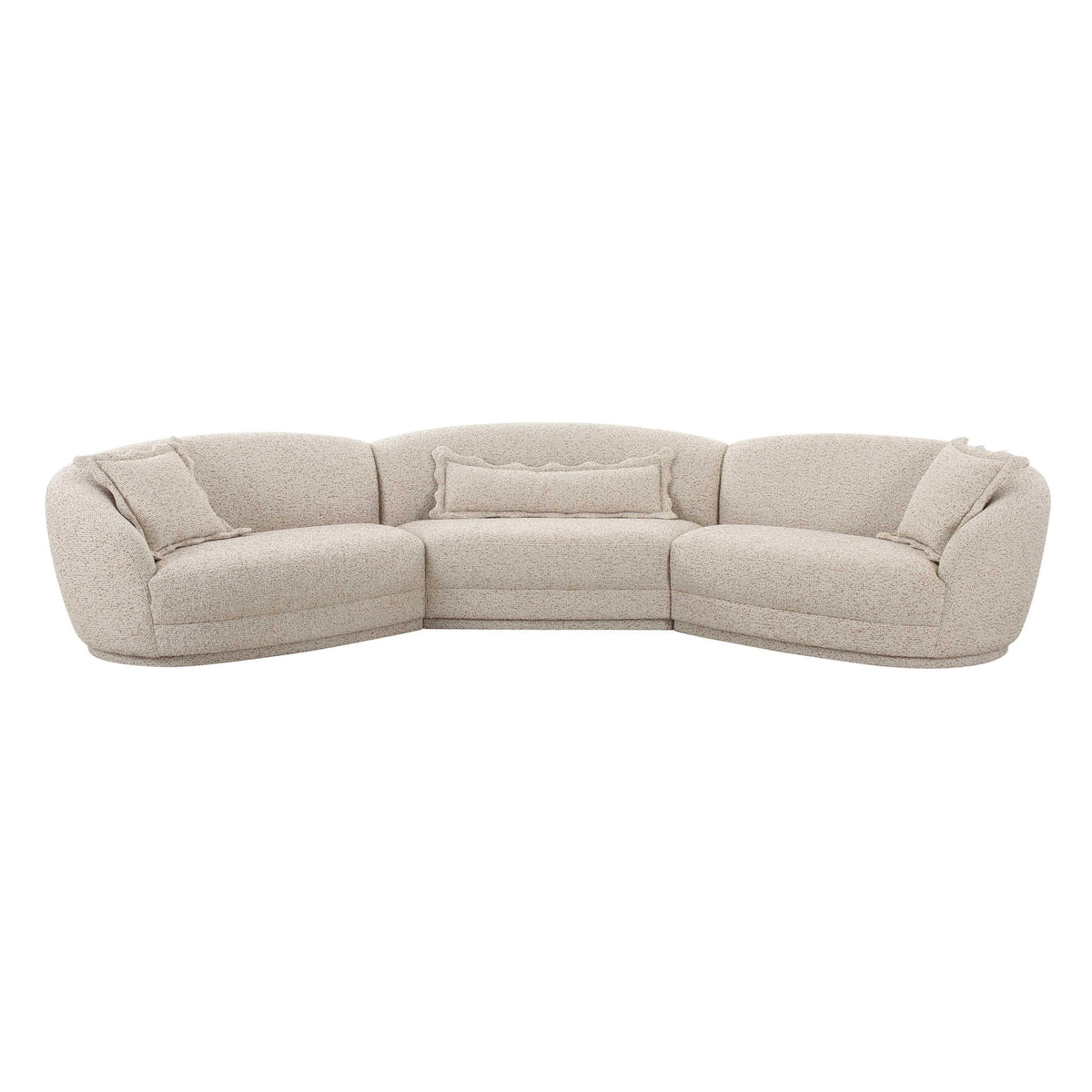 Marion Two-Tone Textured Boucle 6 Person Sectional | BeBoldFurniture