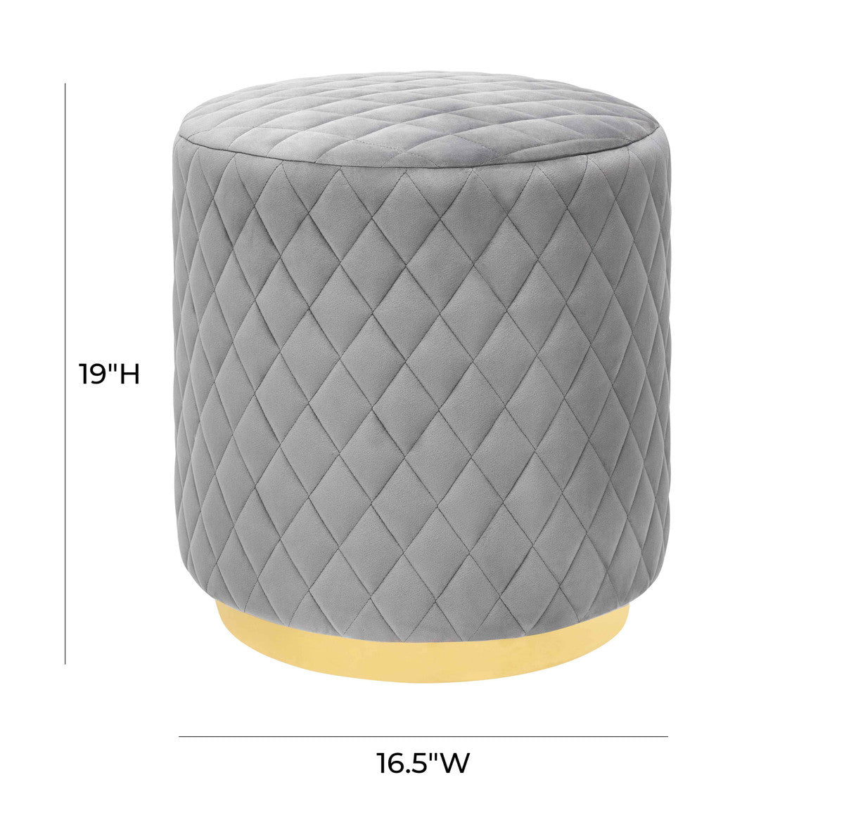 Abir Grey Velvet Ottoman | Furniture Made in the US | BeBoldFurniture