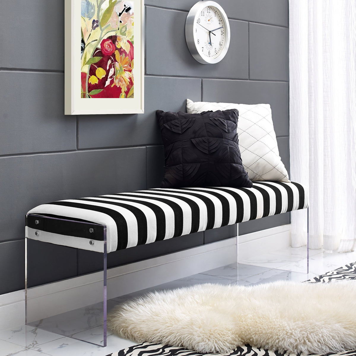 Envy Paris Velvet/Acrylic Bench | BeBoldFurniture