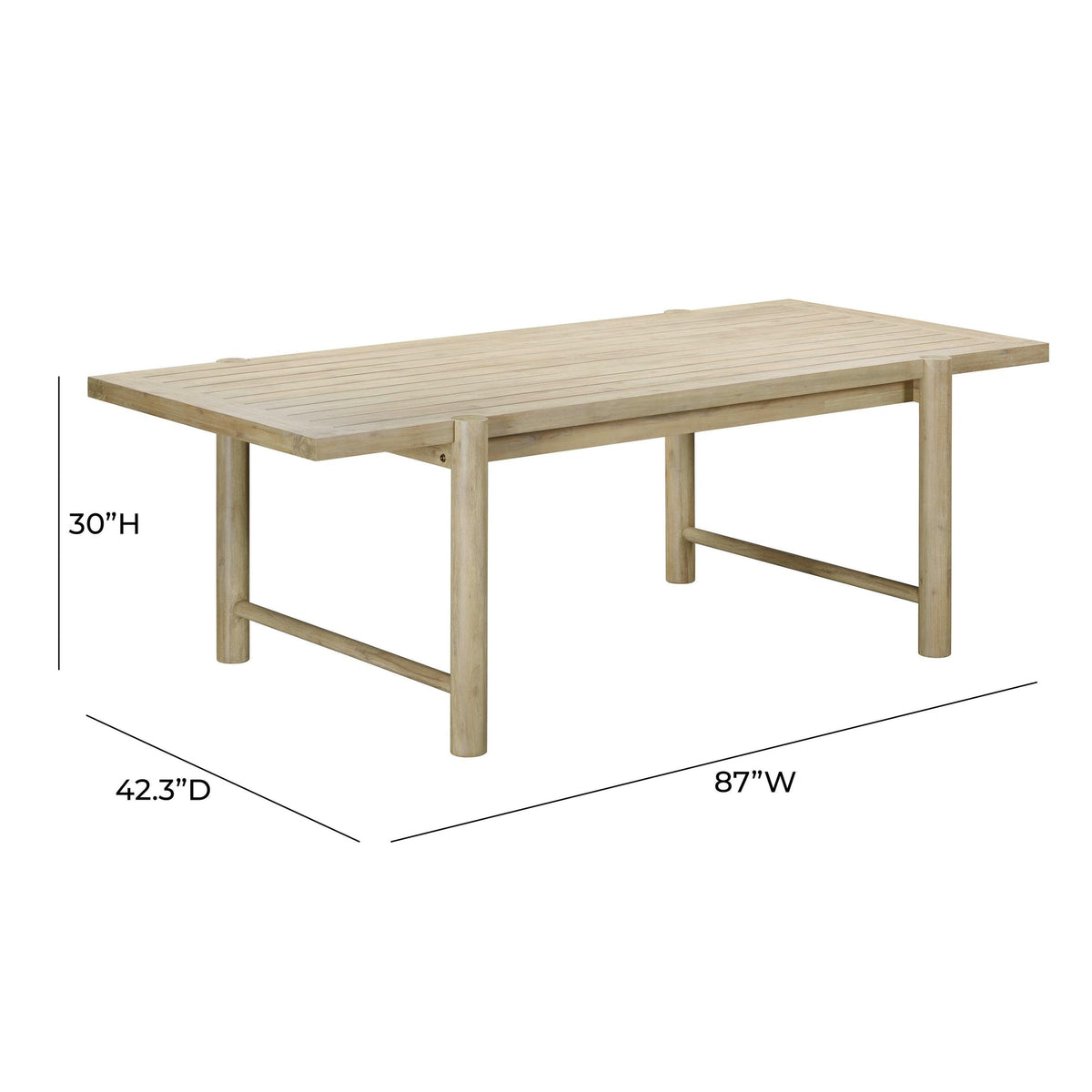 Gata Light Teak Outdoor Rectangular Dining Table | BeBoldFurniture