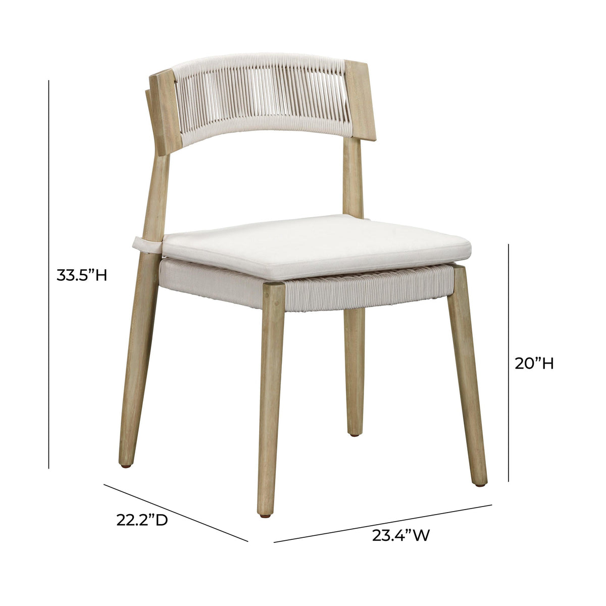 Gata Cream Outdoor Dining Chair - Set of 2 | BeBoldFurniture