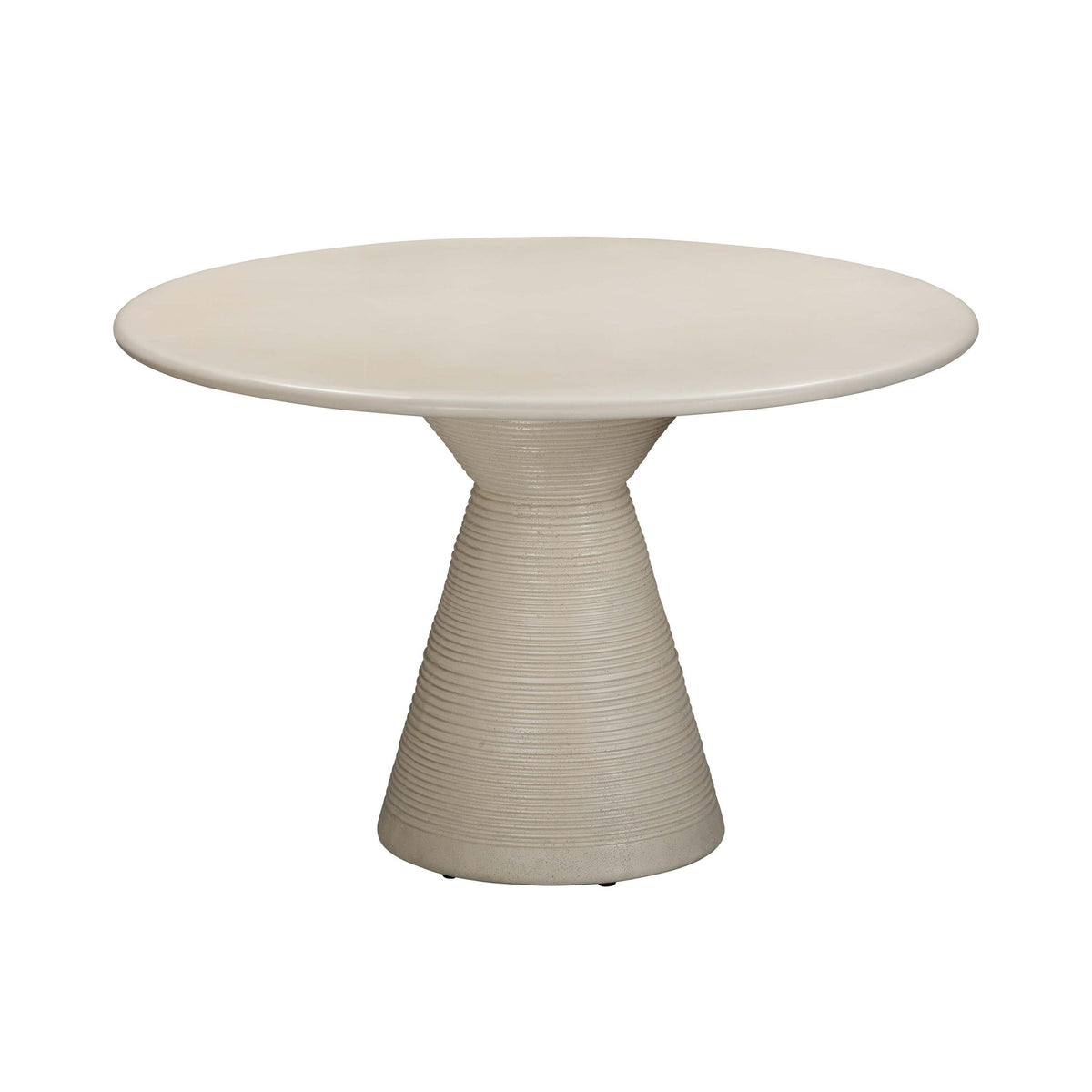 Fern Beige Textured Faux Plaster Concrete Indoor / Outdoor Round Dining Table | BeBoldFurniture