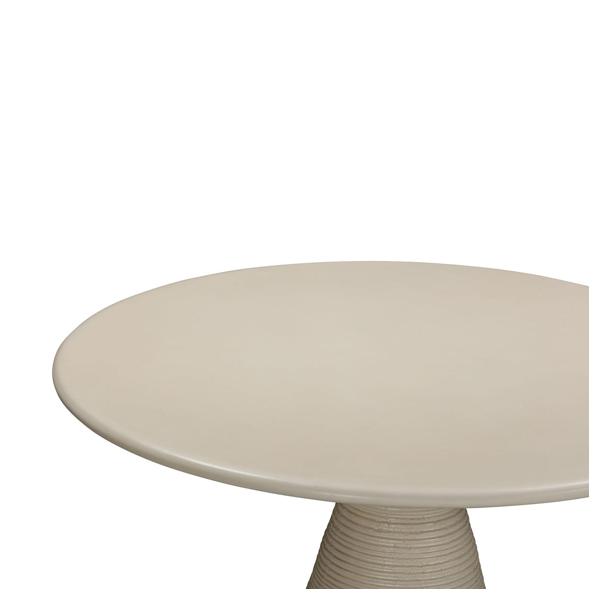 Fern Beige Textured Faux Plaster Concrete Indoor / Outdoor Round Dining Table | BeBoldFurniture