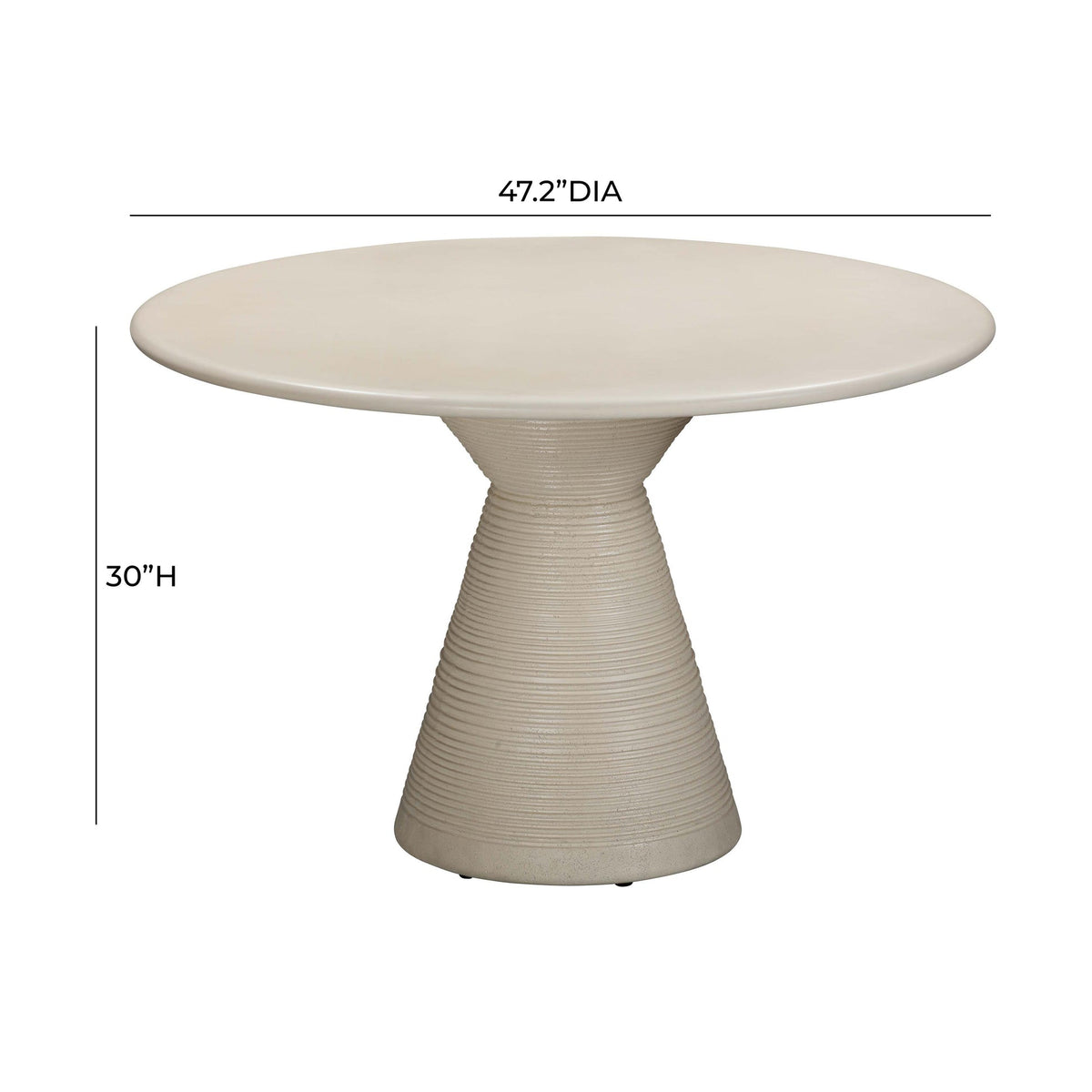 Fern Beige Textured Faux Plaster Concrete Indoor / Outdoor Round Dining Table | BeBoldFurniture