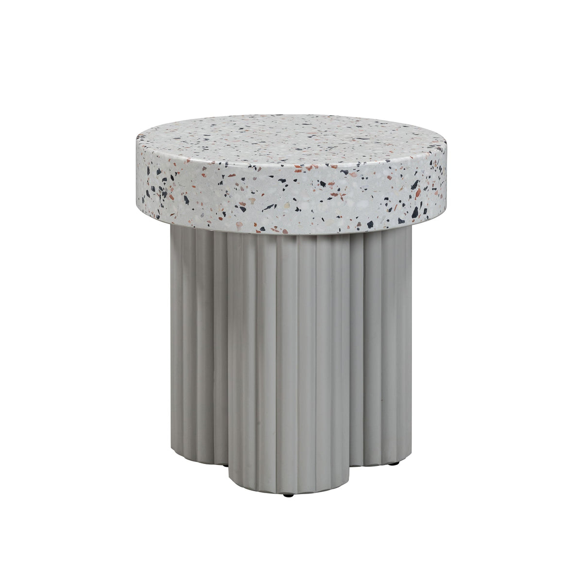 Clover Faux Terrazzo Indoor / Outdoor Round Side Table | BeBoldFurniture