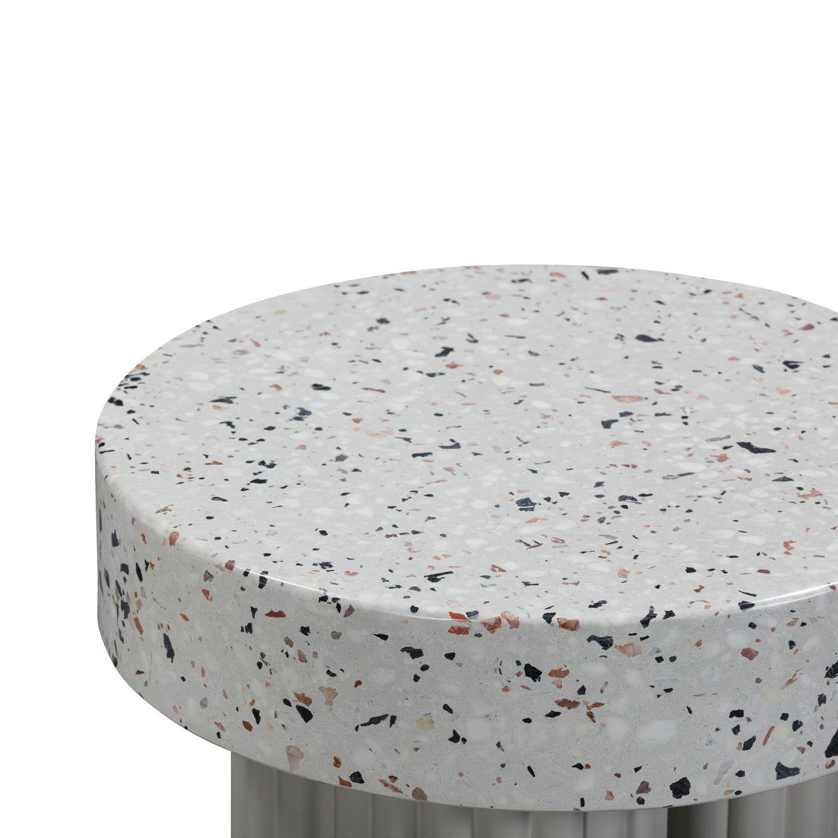 Clover Faux Terrazzo Indoor / Outdoor Round Side Table | BeBoldFurniture