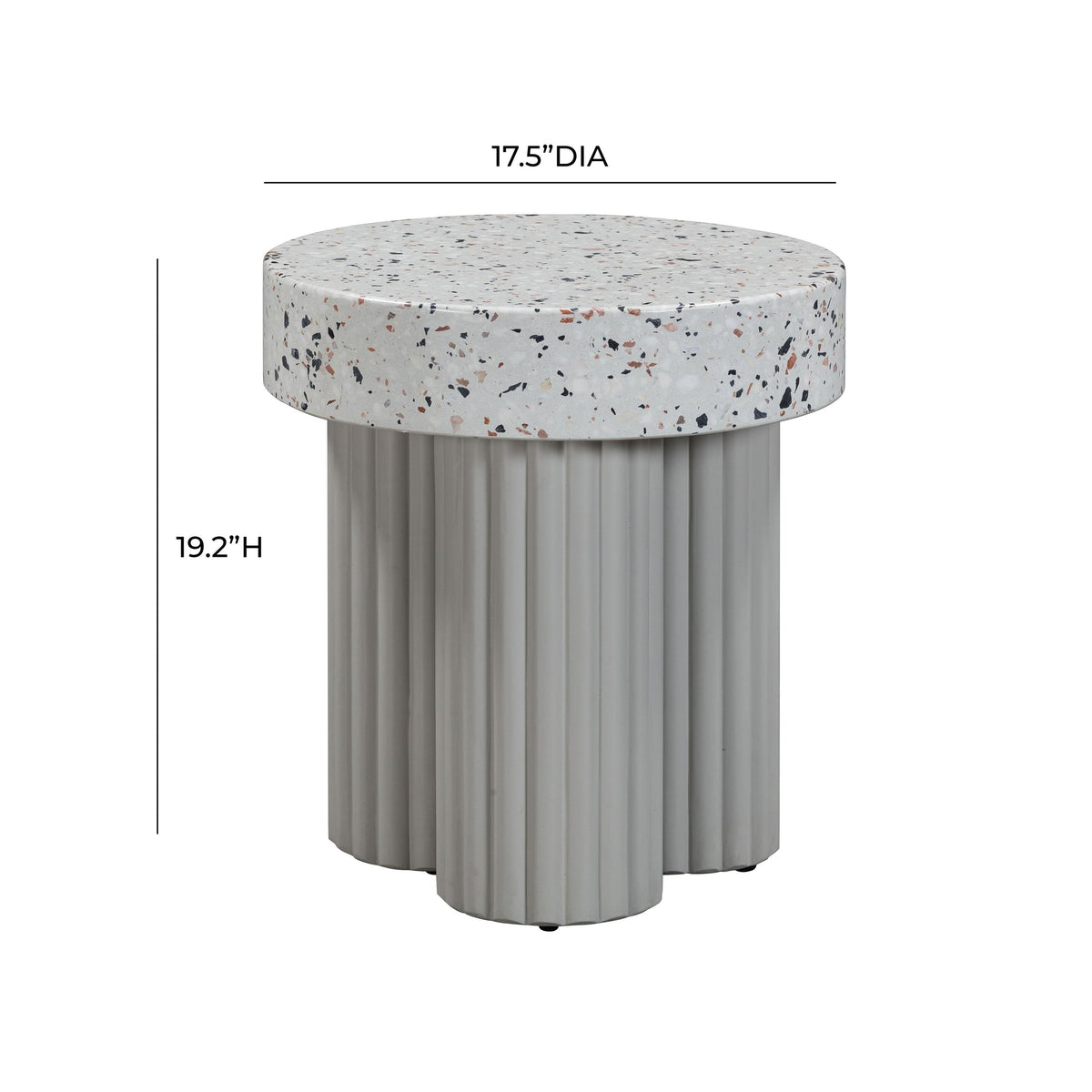 Clover Faux Terrazzo Indoor / Outdoor Round Side Table | BeBoldFurniture