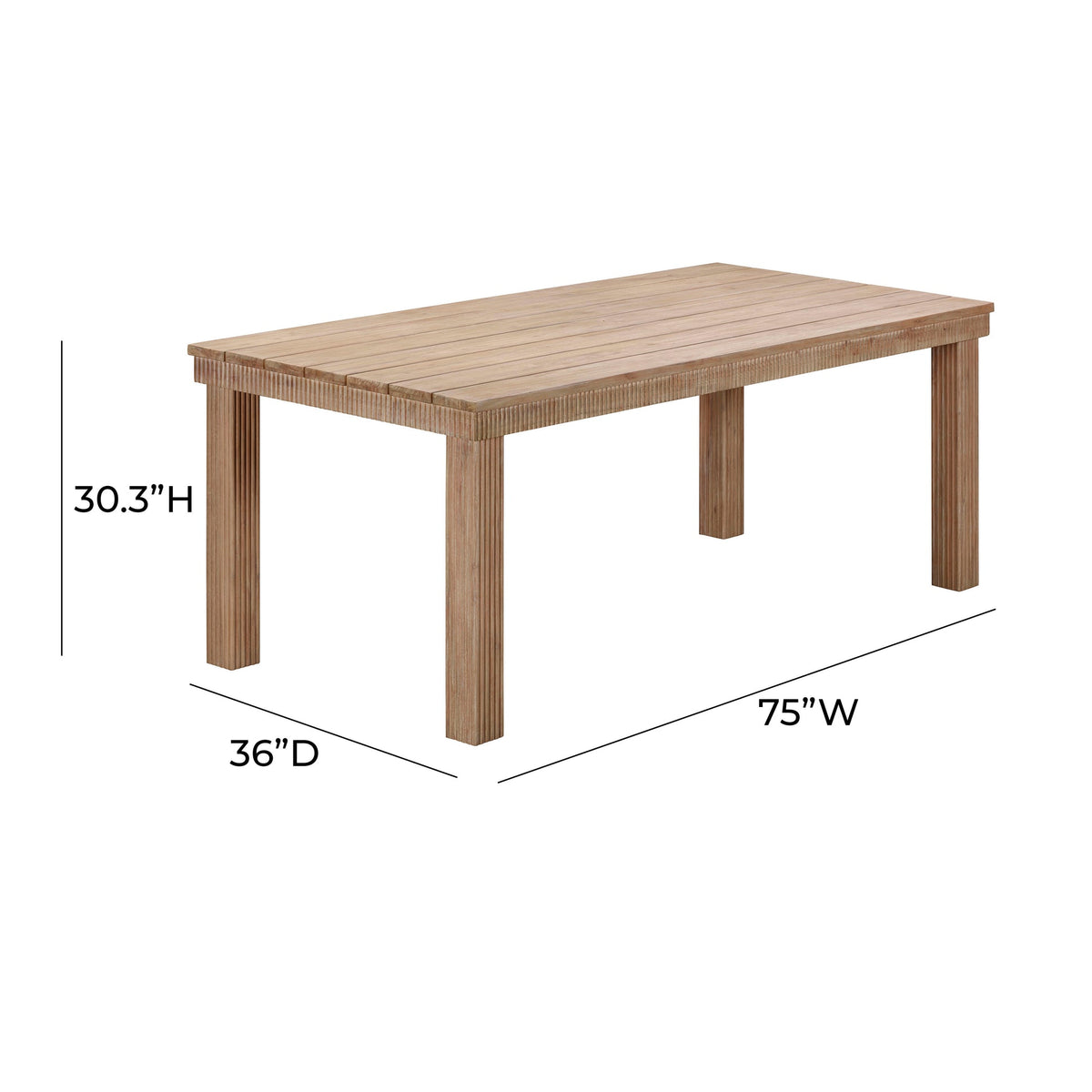 Cassie Natural 108 Inch Rectangular Outdoor Dining Table | BeBoldFurniture