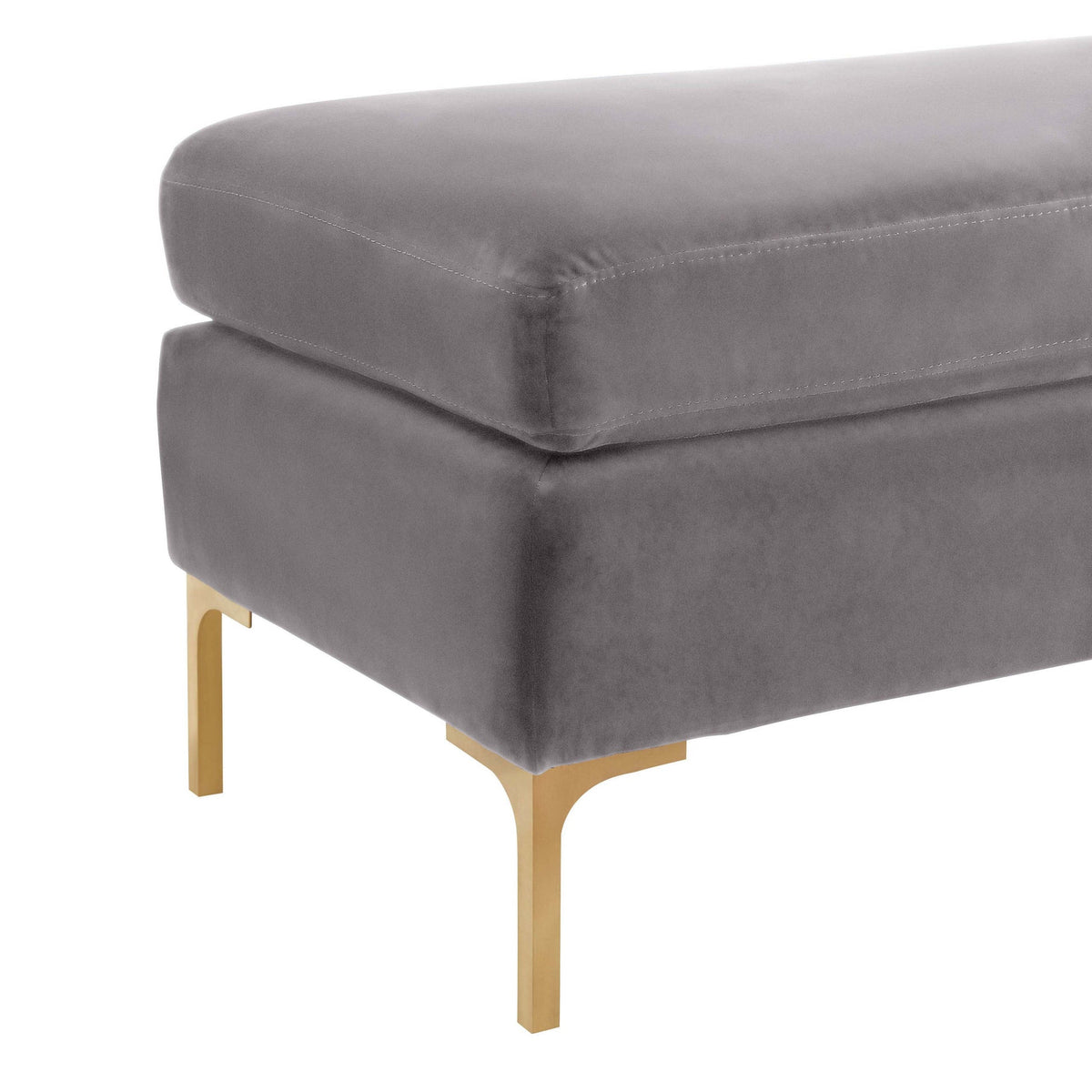 Delilah Grey Velvet Bench | BeBoldFurniture