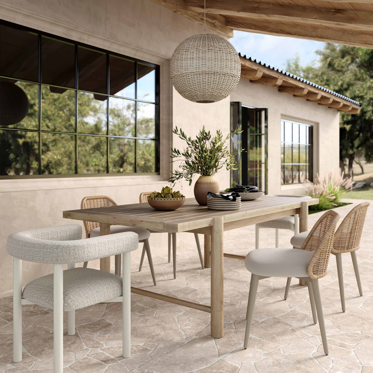 Alexa Cream Outdoor Dining Chair In Houston | BeBoldFurniture 