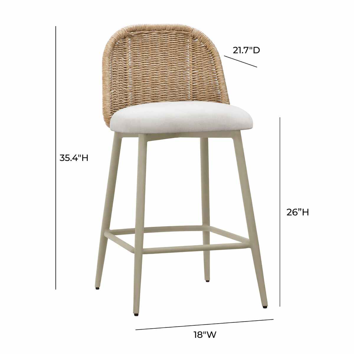 Alexa Cream Outdoor Counter Stool In Houston | BeBoldFurniture 