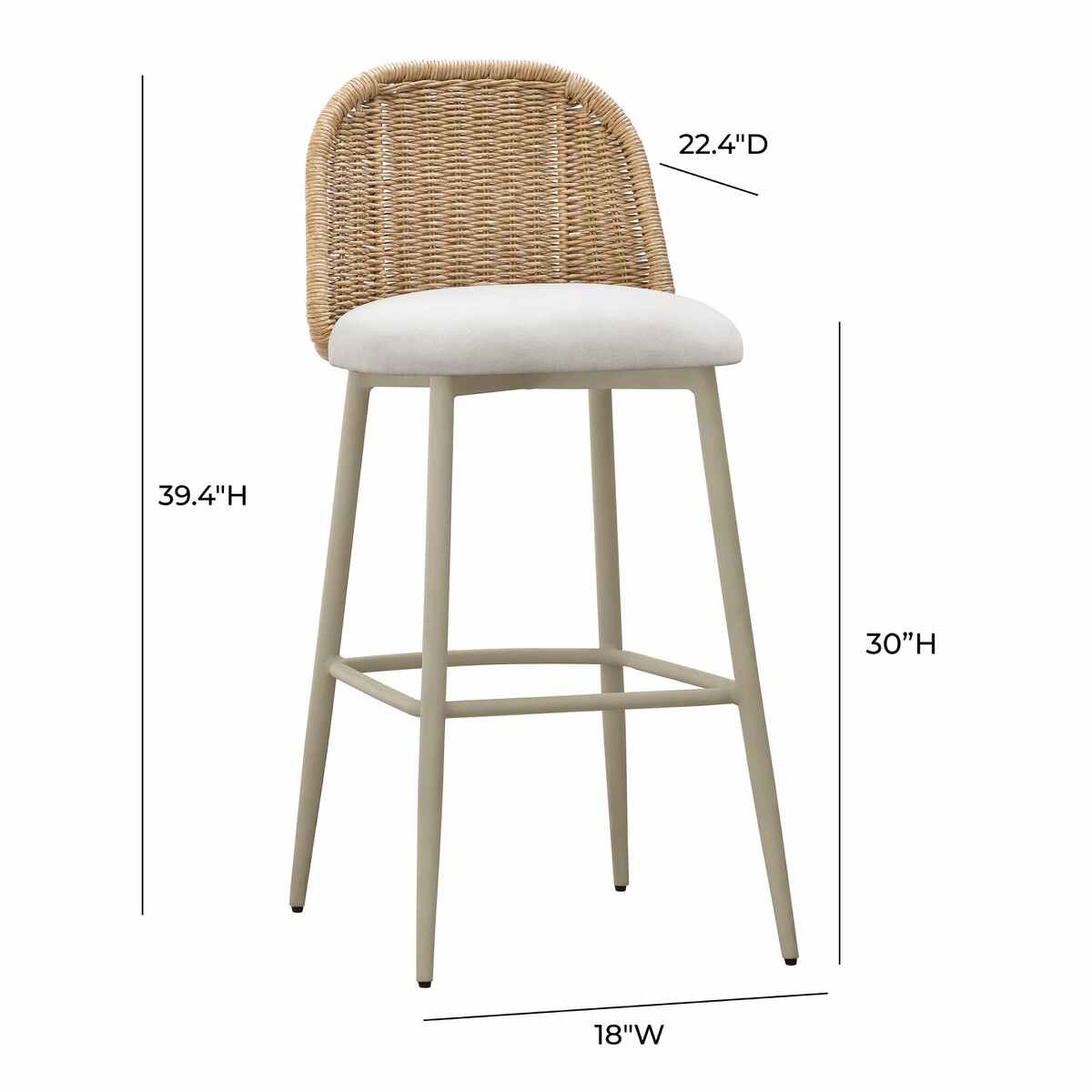 Alexa Cream Outdoor Barstool In Houston | BeBoldFurniture 