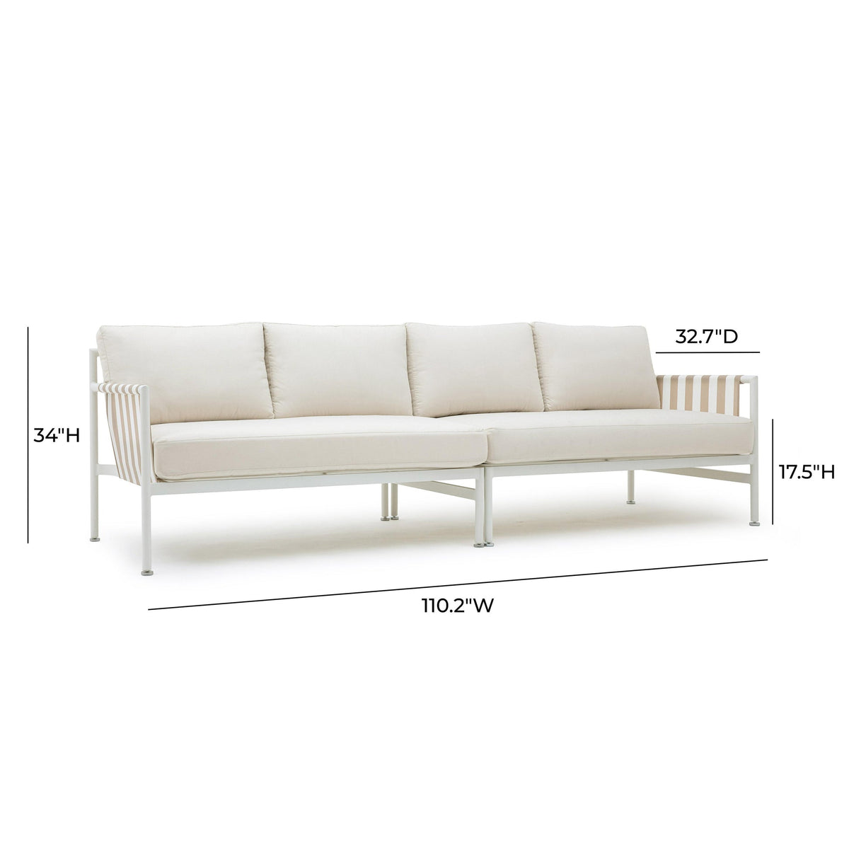 Dunes Cream Outdoor 110" Sofa | BeBoldFurniture