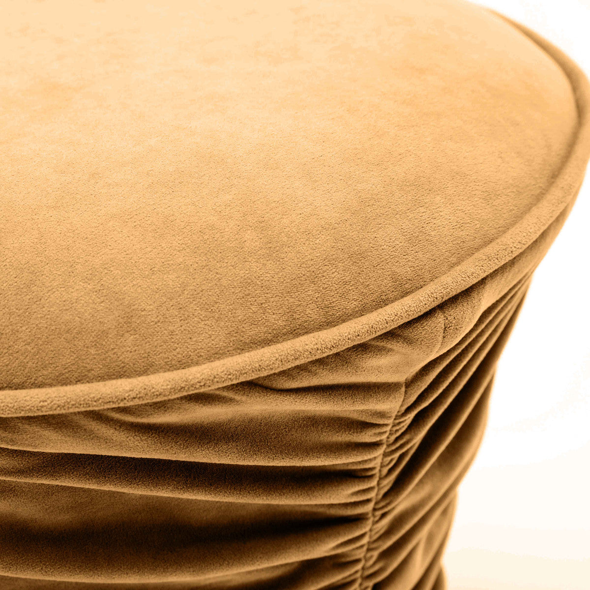 Bounce Dark Terracotta Ruched Velvet Adjustable Ottoman | BeBoldFurniture