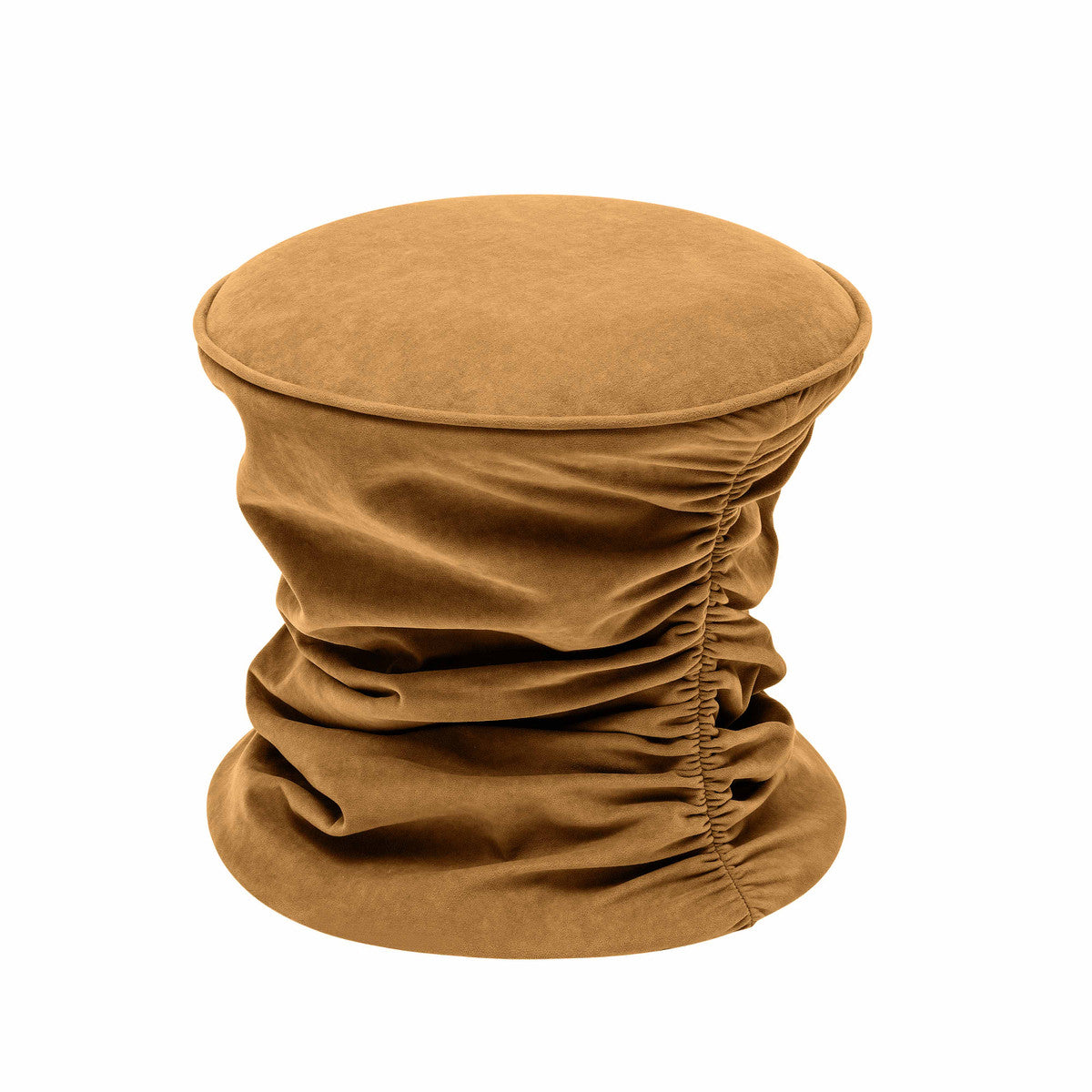 Bounce Dark Terracotta Ruched Velvet Adjustable Ottoman | BeBoldFurniture