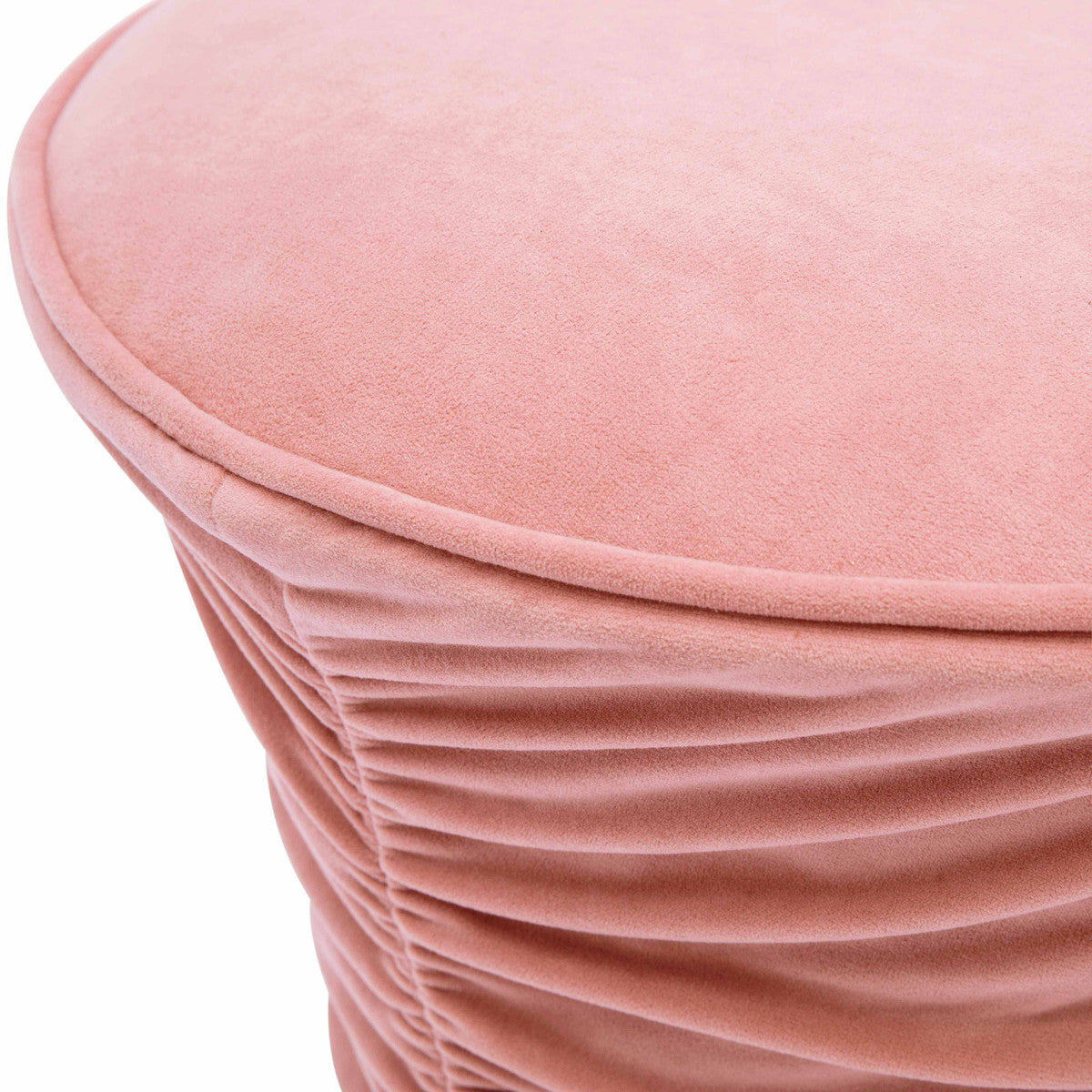 Bounce Rose Pink Ruched Velvet Adjustable Ottoman | BeBoldFurniture