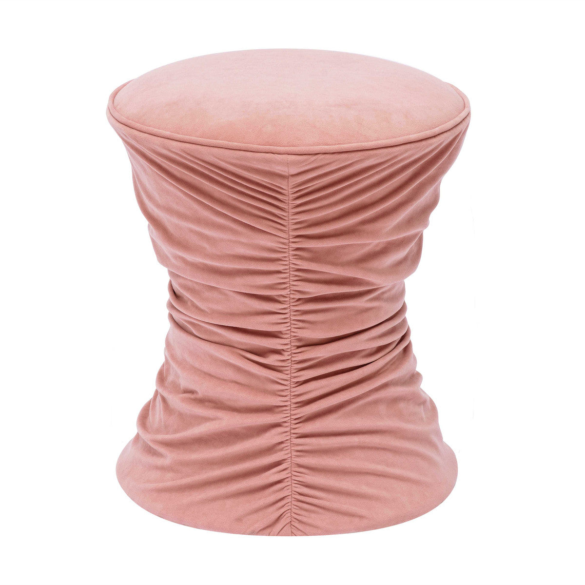 Bounce Rose Pink Ruched Velvet Adjustable Ottoman | BeBoldFurniture