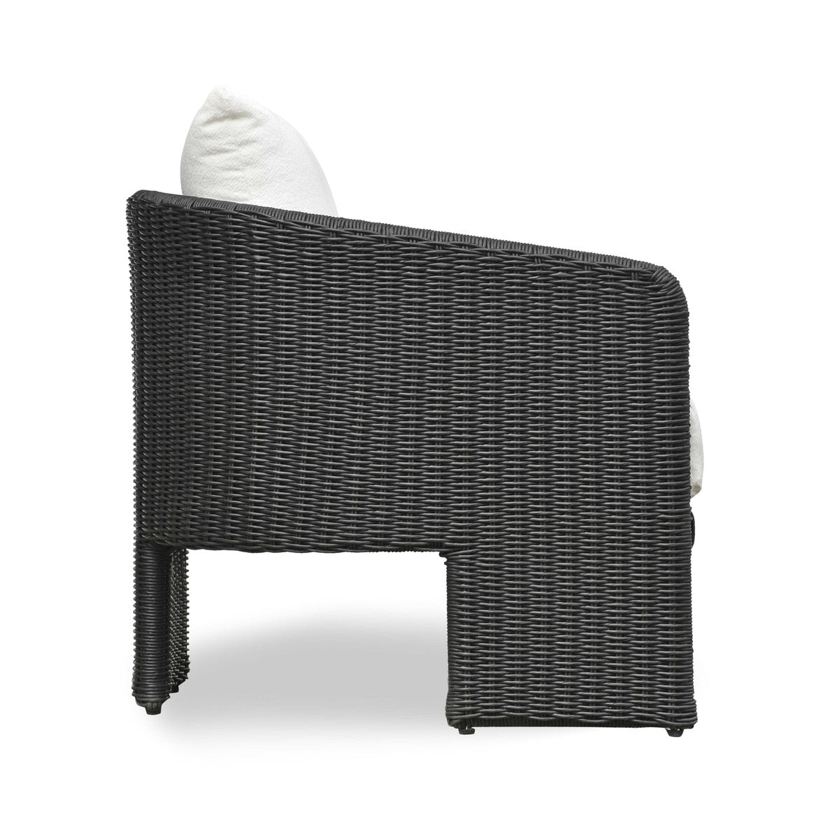 Alexa Black Rattan Performance Fabric Outdoor Armchair | BeBoldFurniture