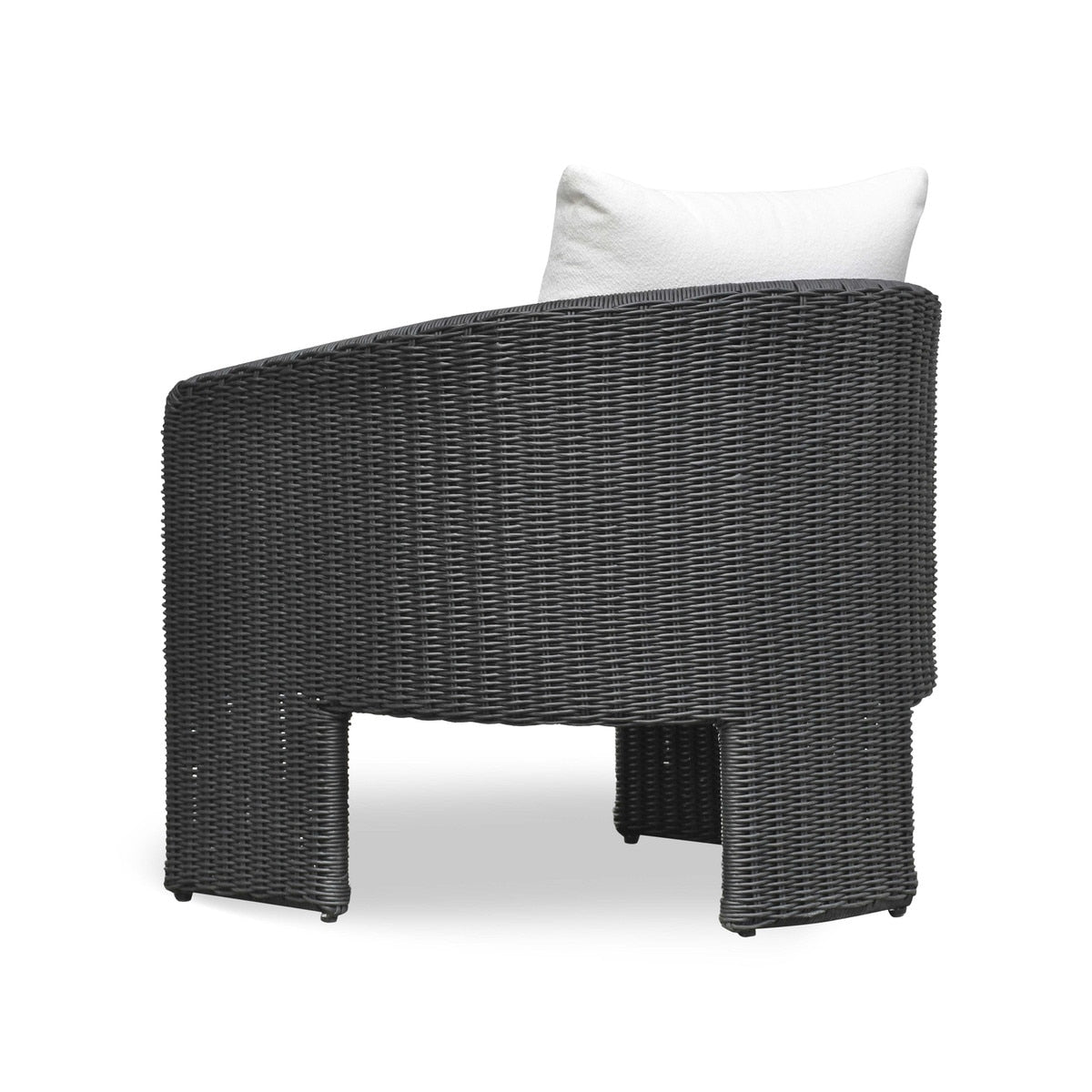 Alexa Black Rattan Performance Fabric Outdoor Armchair | BeBoldFurniture