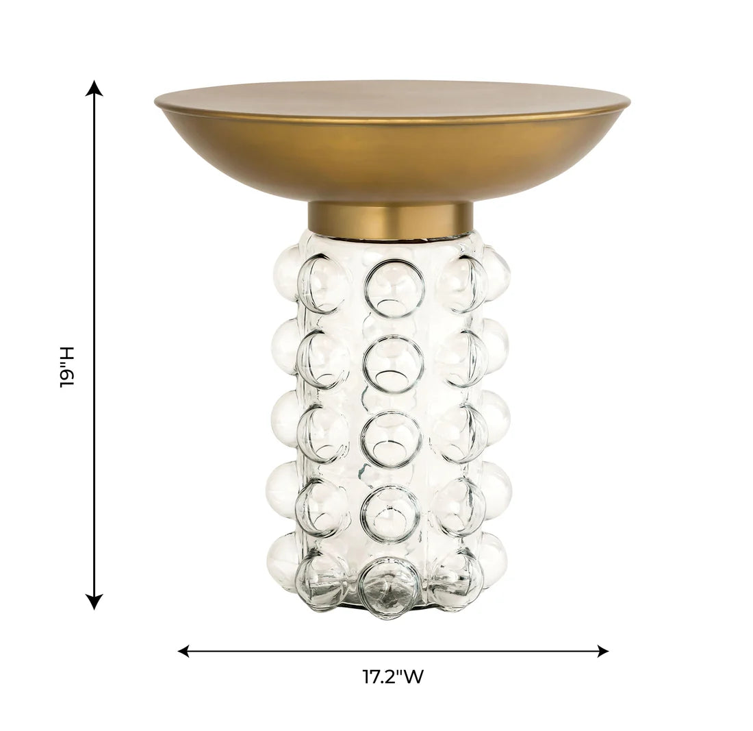 Bubble Glass/Brass Side Table | BeBoldFurniture