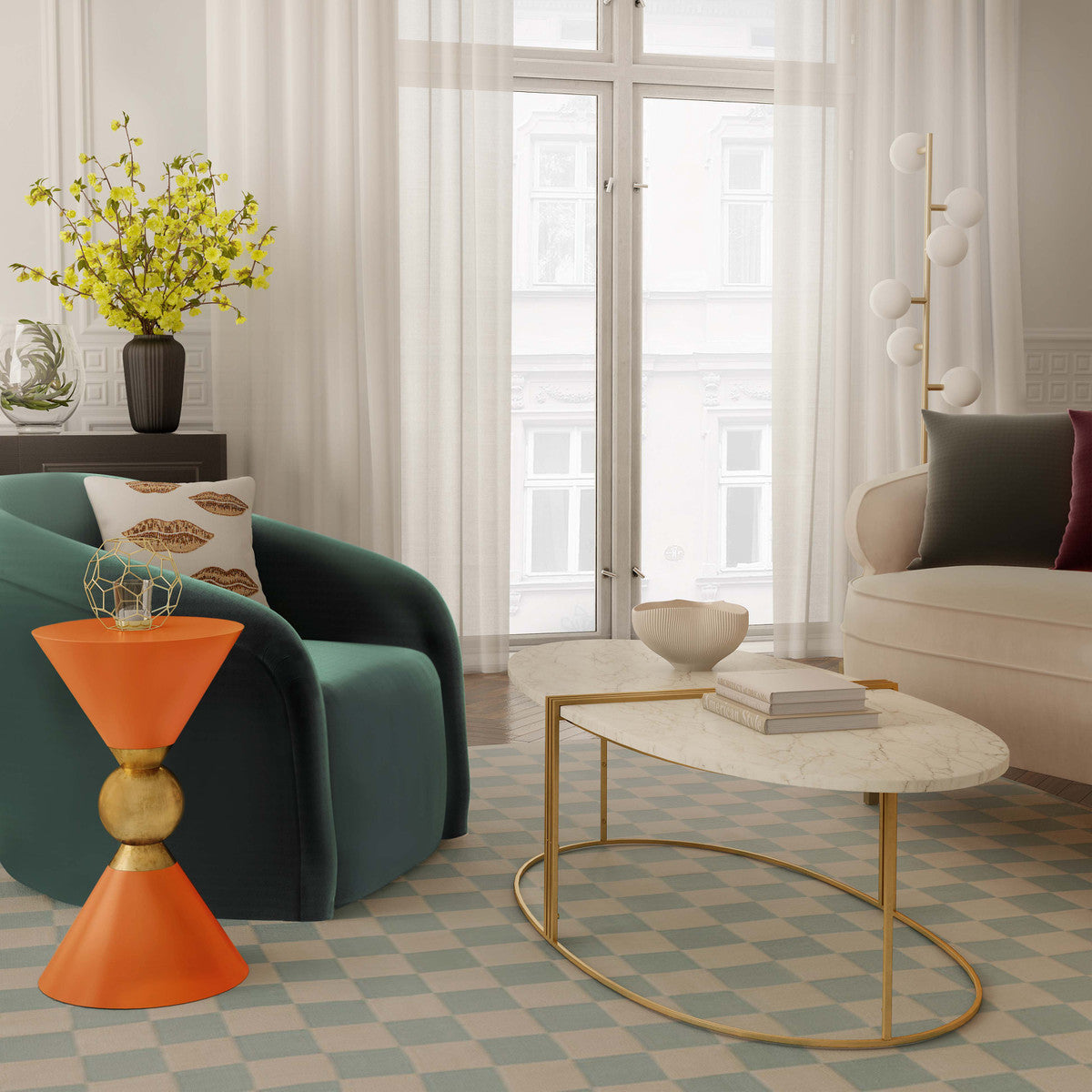 Balhi Orange Side Table In Houston | BeBoldFurniture 