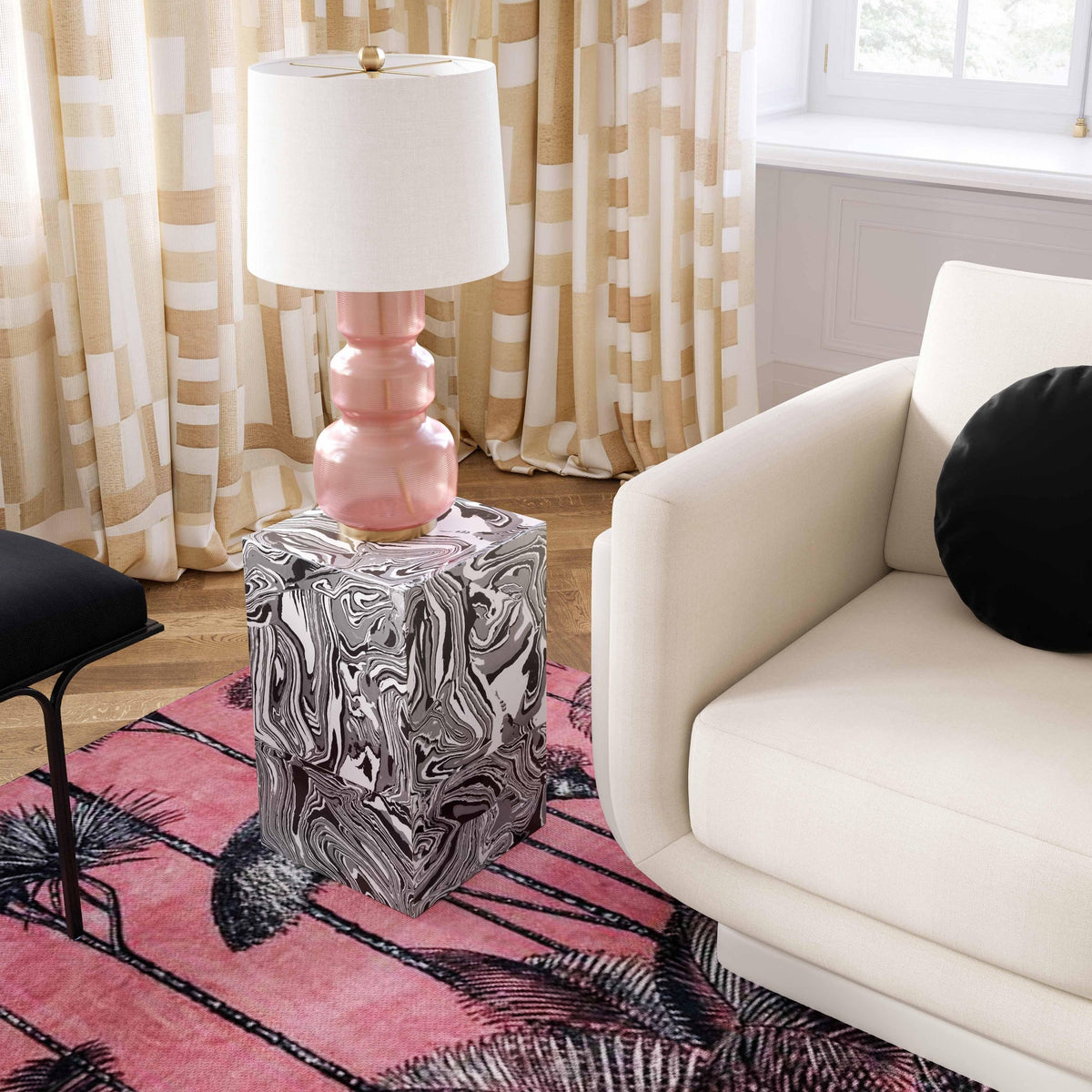 Camryn Swirled Resin Side Table | BeBoldFurniture