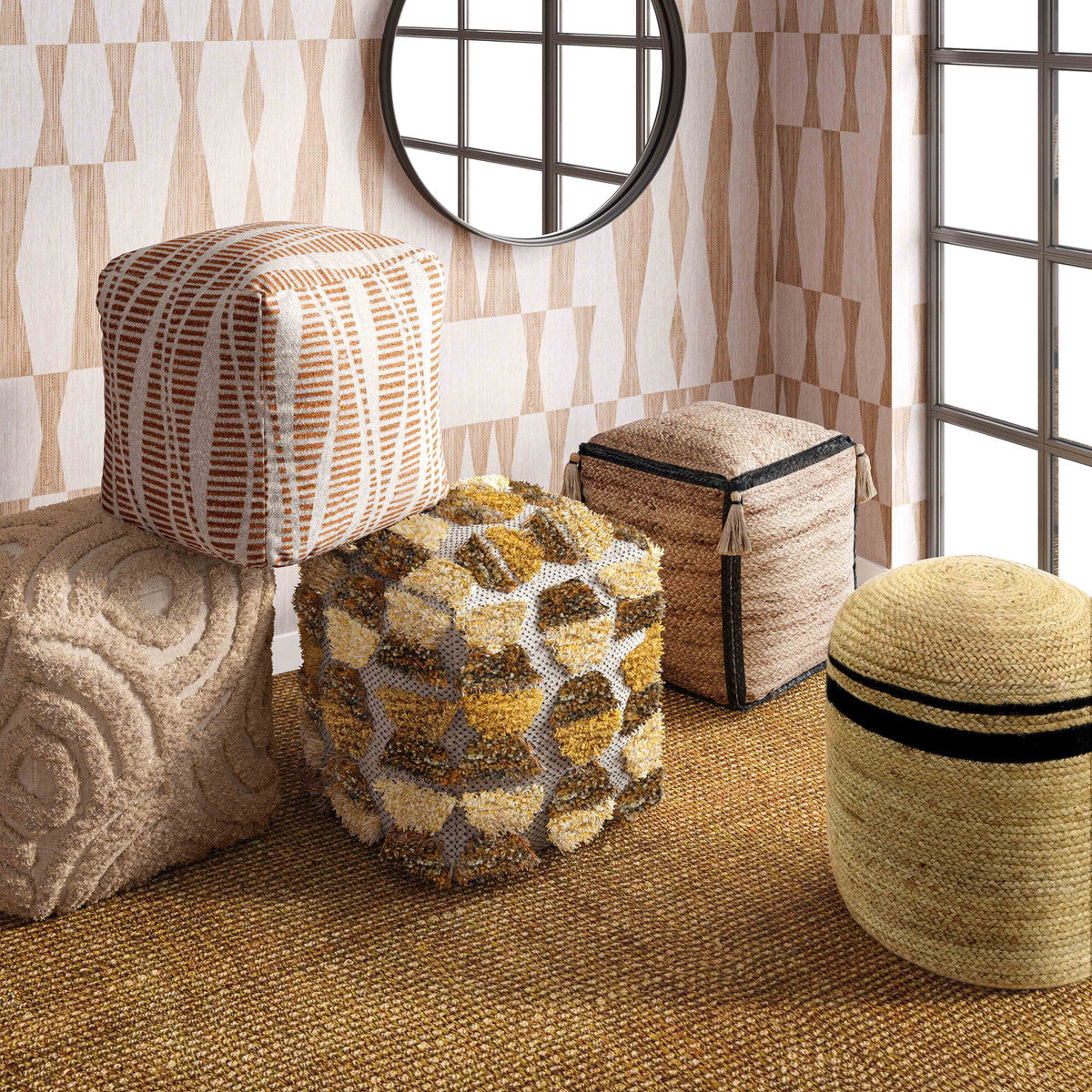 Briana Braided Pouf | BeBoldFurniture