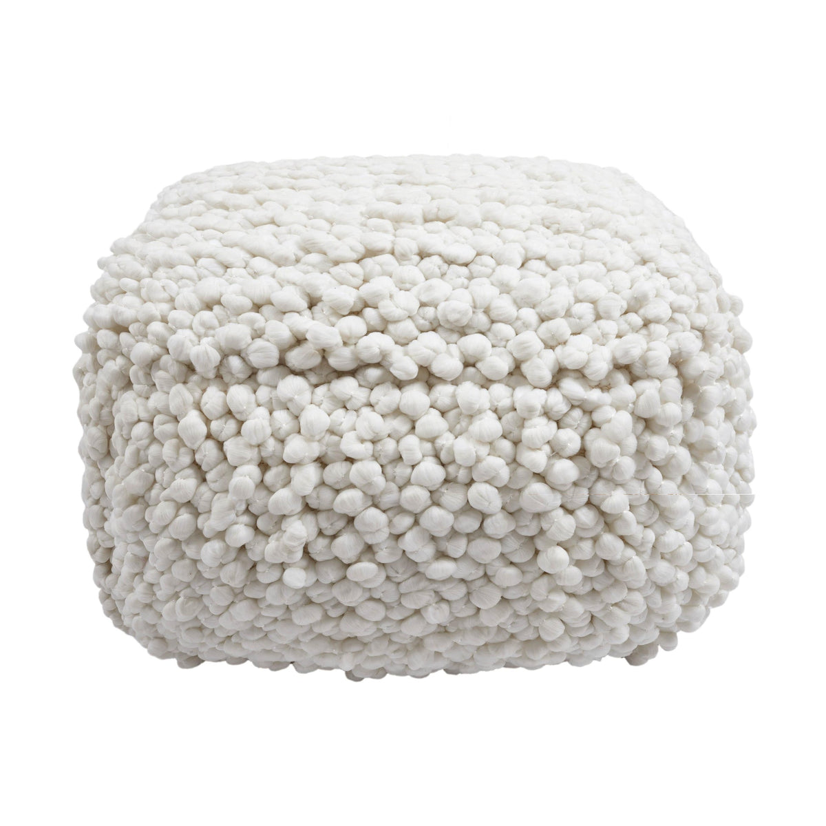 Cathy Cream Woven Pouf | BeBoldFurniture