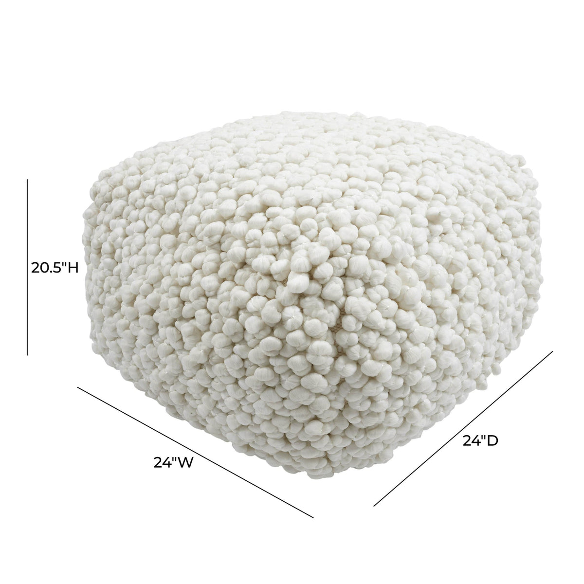 Cathy Cream Woven Pouf | BeBoldFurniture