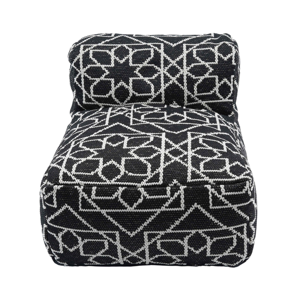 Chiara Indoor / Outdoor Black Accent Pouf | BeBoldFurniture