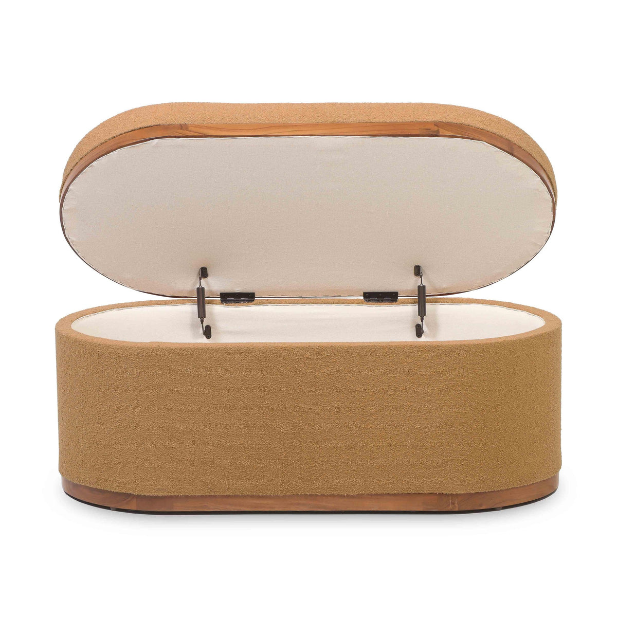 Olivier Peach Boucle Oval Storage Ottoman | BeBoldFurniture