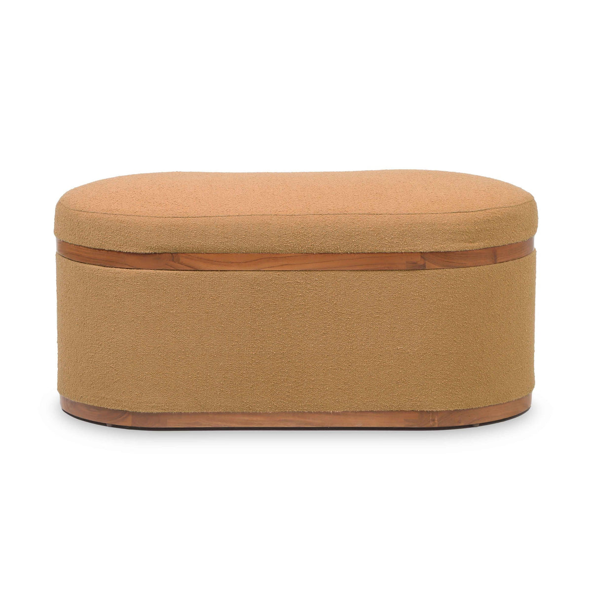 Olivier Peach Boucle Oval Storage Ottoman | BeBoldFurniture