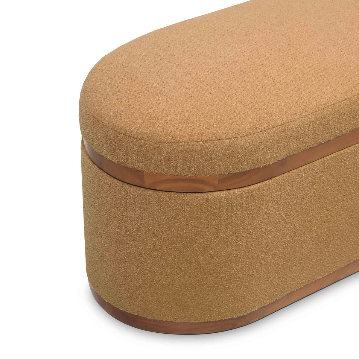 Olivier Peach Boucle Oval Storage Ottoman | BeBoldFurniture