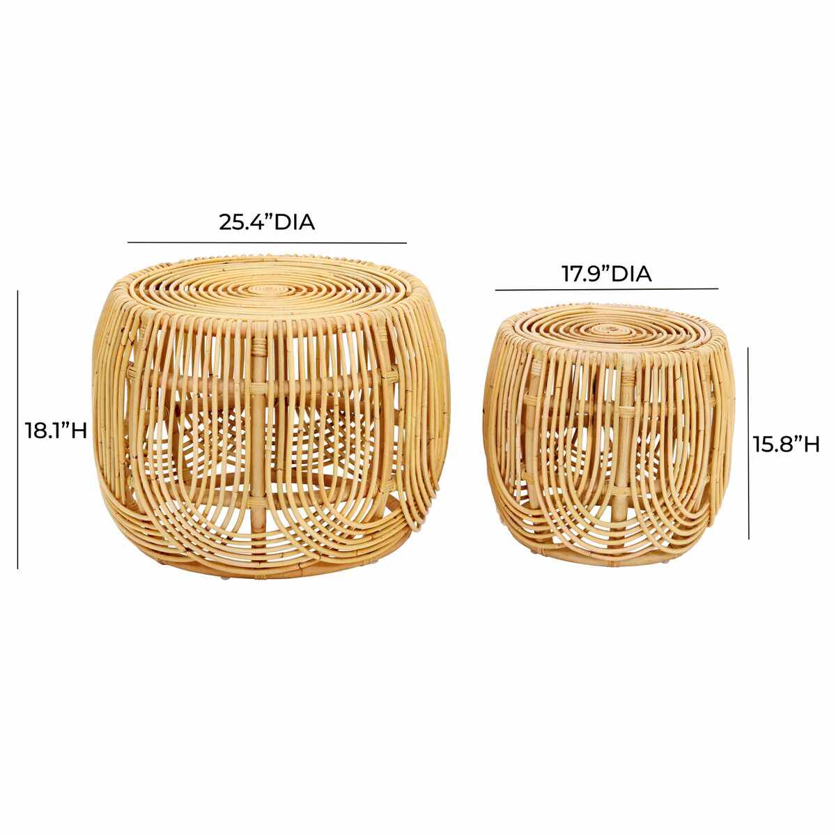 Azrina Rattan Nesting Tables In Houston | BeBoldFurniture 