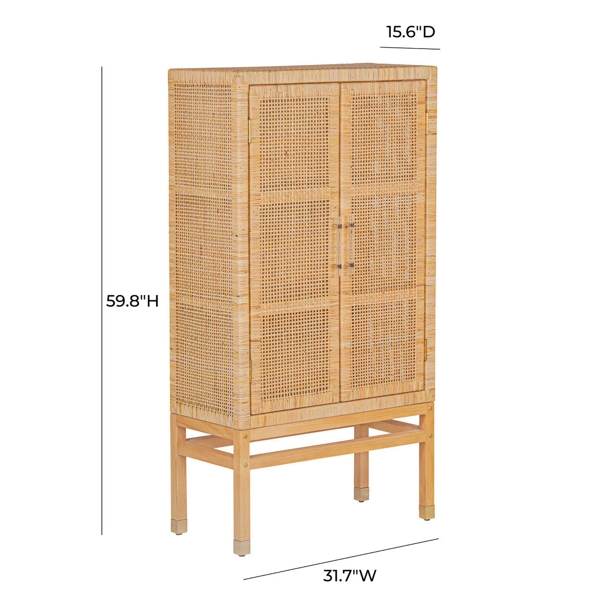 Amara Natural Woven Rattan Cabinet In Houston | BeBoldFurniture 