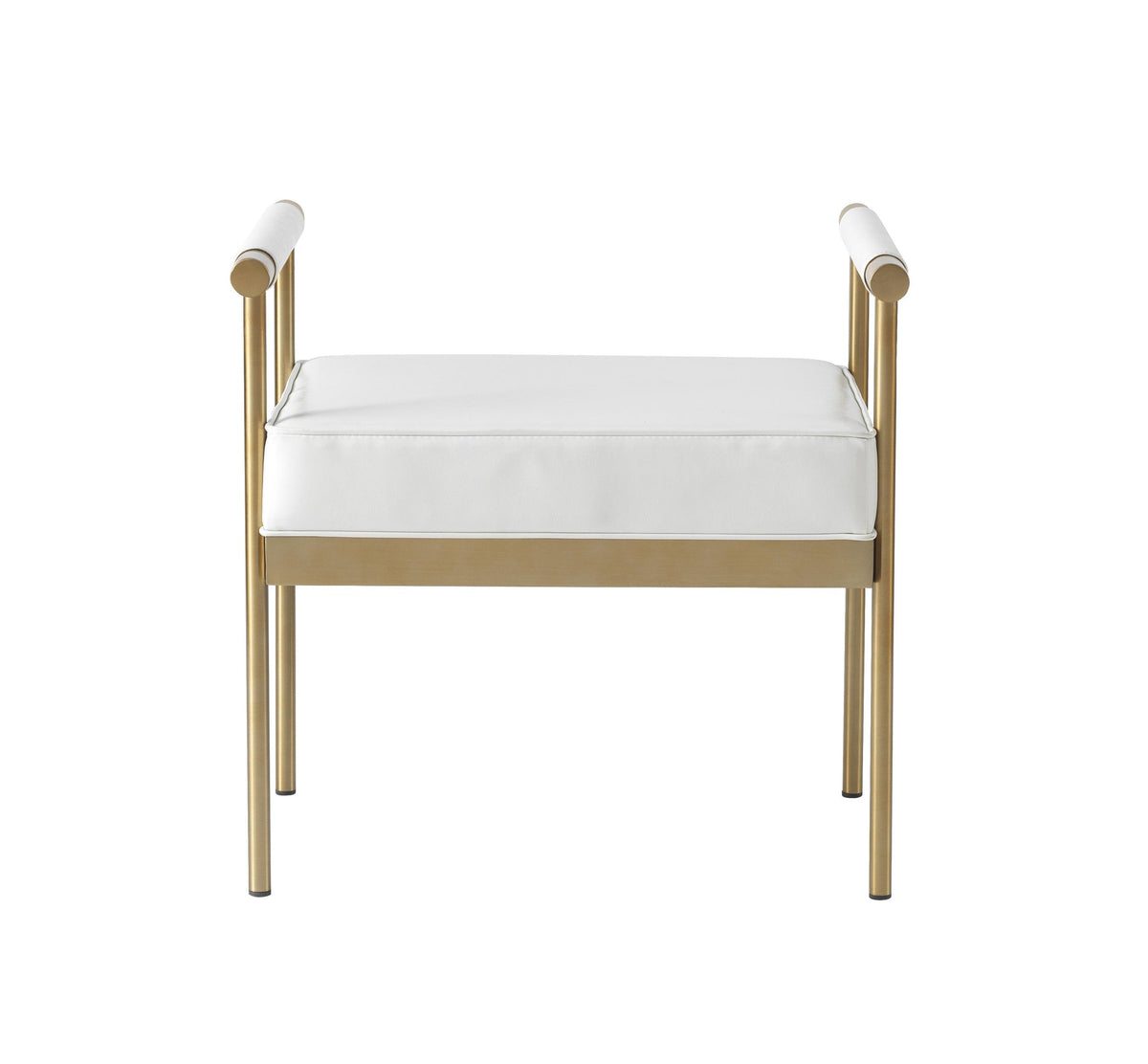 Diva White Vegan Leather Bench | BeBoldFurniture