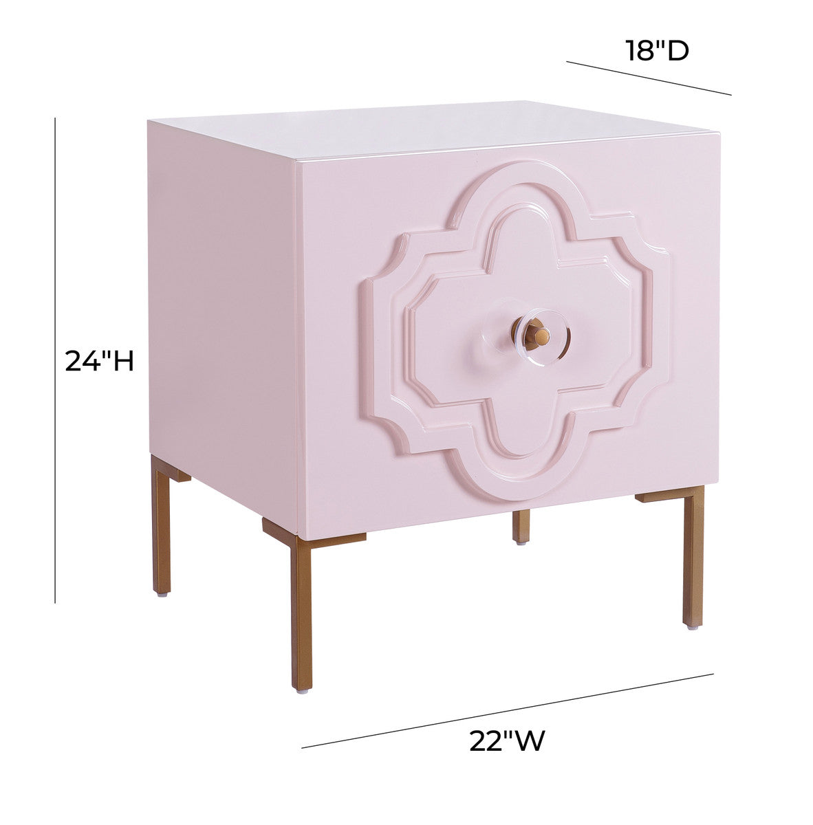 Anna Pink Lacquer Side Table In Houston | BeBoldFurniture 