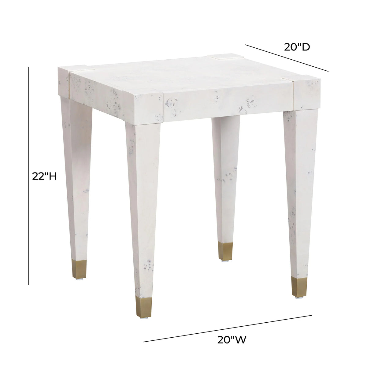 Brandyss White Burl End Table | BeBoldFurniture