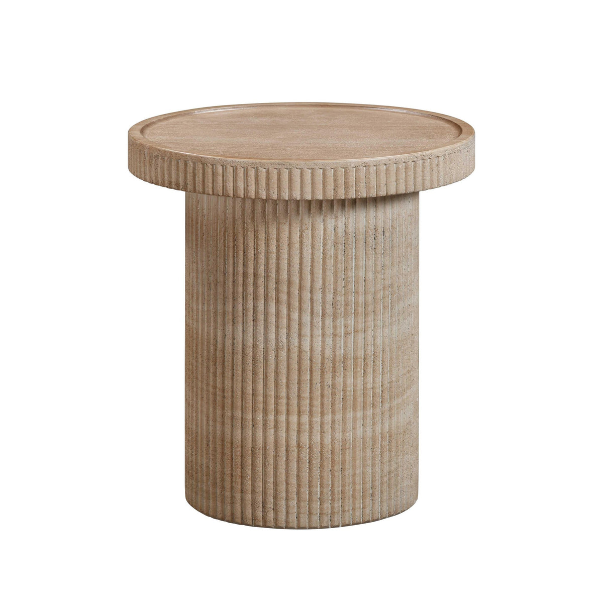 Darcy Faux Travertine Concrete Side Table | BeBoldFurniture